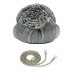 Evening Bag - Satin with Organza 3D Flower w/ Metal Frame - Gray - BG-EBS1037GY